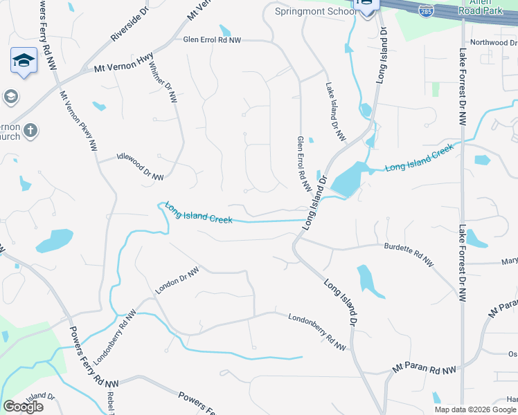 map of restaurants, bars, coffee shops, grocery stores, and more near 5344 Long Island Drive in Atlanta