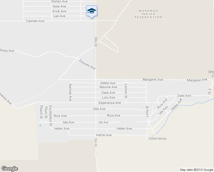 map of restaurants, bars, coffee shops, grocery stores, and more near 52076 Maxine Avenue in Cabazon