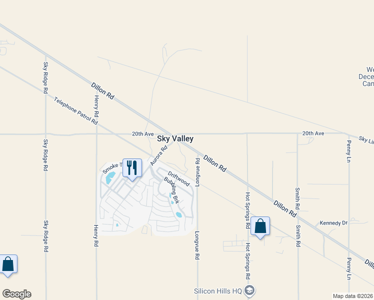 map of restaurants, bars, coffee shops, grocery stores, and more near in Sky Valley