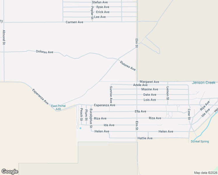 map of restaurants, bars, coffee shops, grocery stores, and more near 15035 Sunrise Avenue in Cabazon