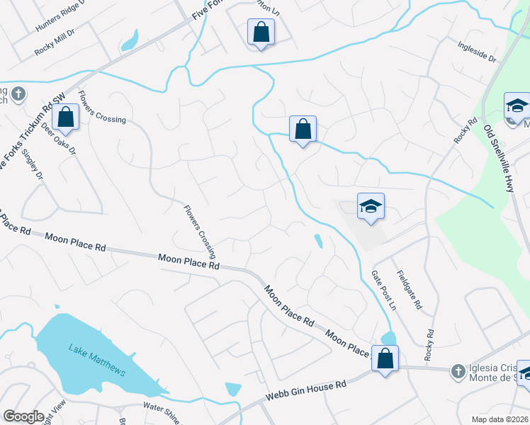 map of restaurants, bars, coffee shops, grocery stores, and more near 1200 Haverhill Trail in Lawrenceville