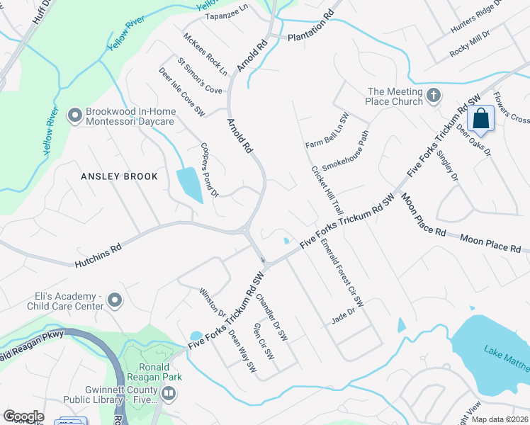 map of restaurants, bars, coffee shops, grocery stores, and more near 582 Arnold Road in Lawrenceville