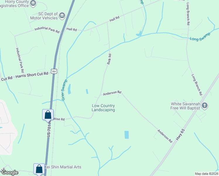 map of restaurants, bars, coffee shops, grocery stores, and more near 2701 Wise Road in Conway