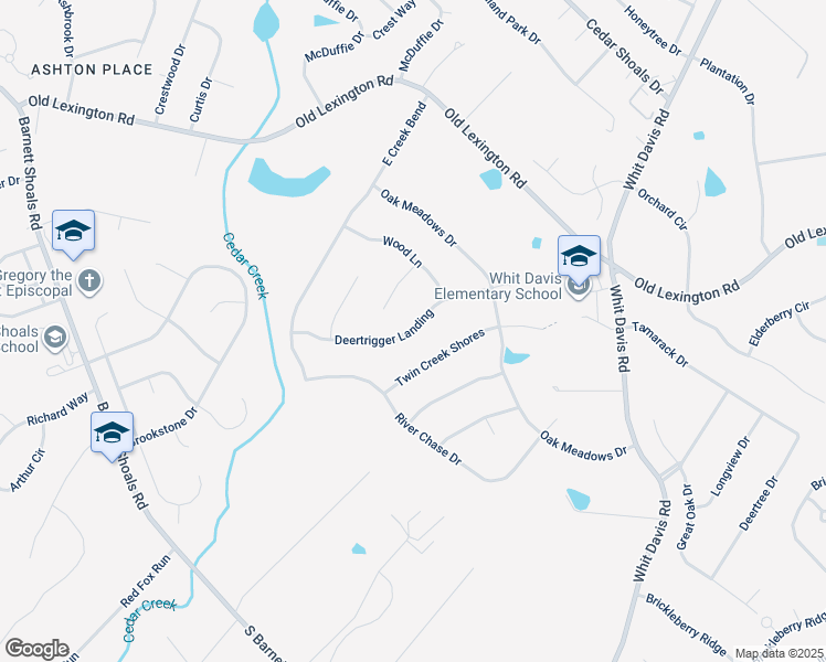 map of restaurants, bars, coffee shops, grocery stores, and more near 337 Deertrigger Landing in Athens