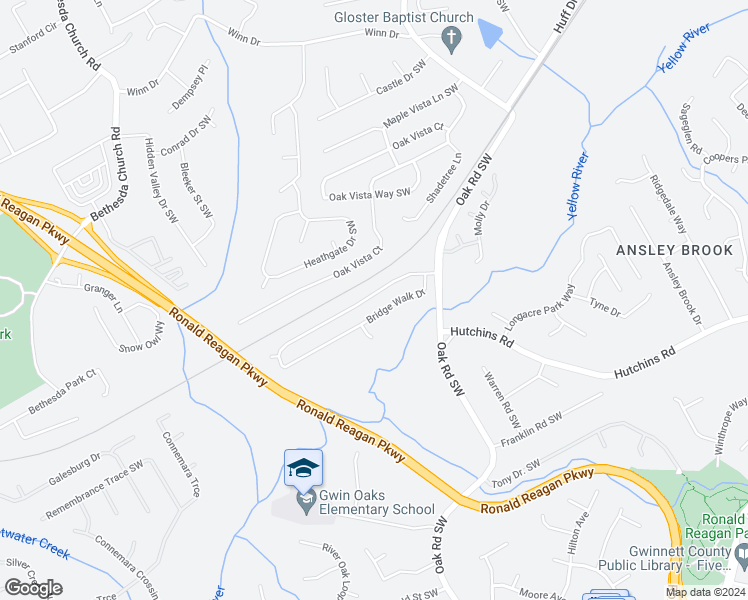 map of restaurants, bars, coffee shops, grocery stores, and more near 3116 Bridge Walk Drive in Lawrenceville