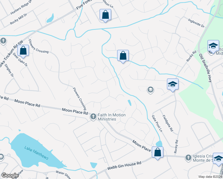 map of restaurants, bars, coffee shops, grocery stores, and more near 1205 Haverhill Trail in Lawrenceville