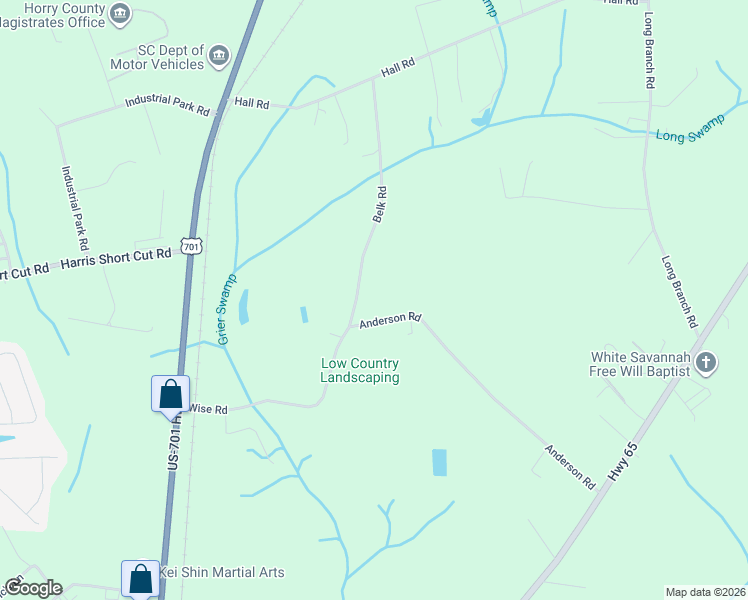 map of restaurants, bars, coffee shops, grocery stores, and more near 2701 Wise Road in Conway
