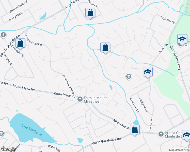 map of restaurants, bars, coffee shops, grocery stores, and more near 1205 Haverhill Trail in Lawrenceville