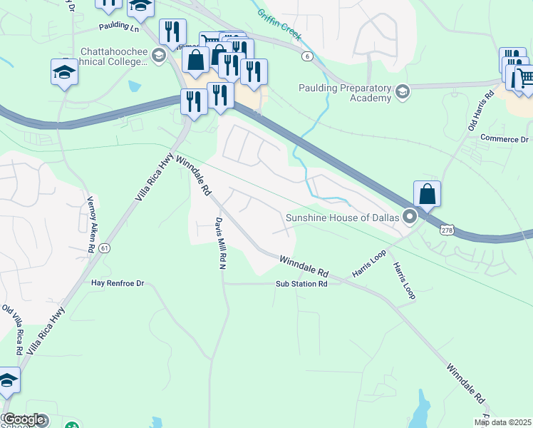 map of restaurants, bars, coffee shops, grocery stores, and more near 316 Silverwood Drive in Dallas