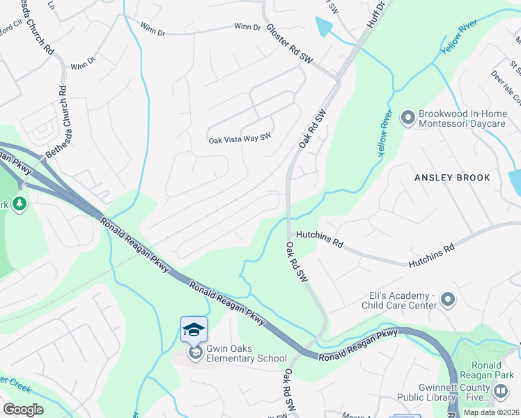 map of restaurants, bars, coffee shops, grocery stores, and more near 3646 Bridge Walk Drive in Lawrenceville