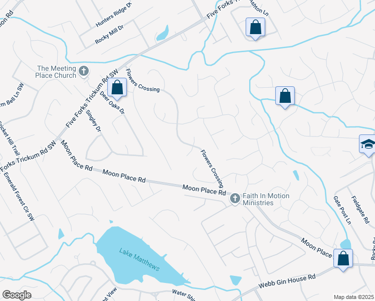 map of restaurants, bars, coffee shops, grocery stores, and more near 2061 Montrose Court in Lawrenceville