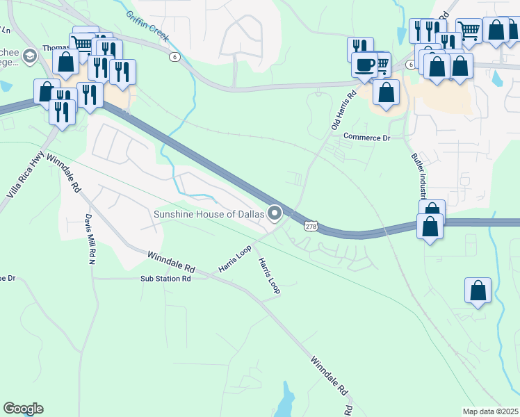 map of restaurants, bars, coffee shops, grocery stores, and more near 106 Silver Fox Trail in Dallas