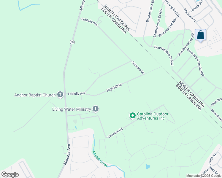 map of restaurants, bars, coffee shops, grocery stores, and more near High Hill Drive in Little River