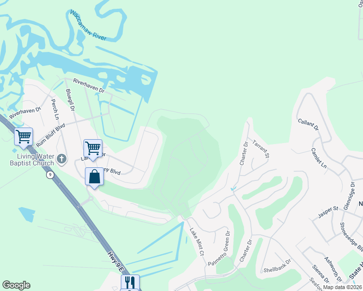 map of restaurants, bars, coffee shops, grocery stores, and more near 1812 Fairwinds Drive in Longs