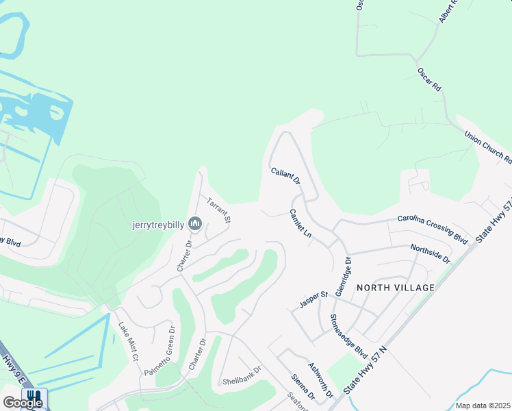 map of restaurants, bars, coffee shops, grocery stores, and more near 1450 Chanson Court in Little River