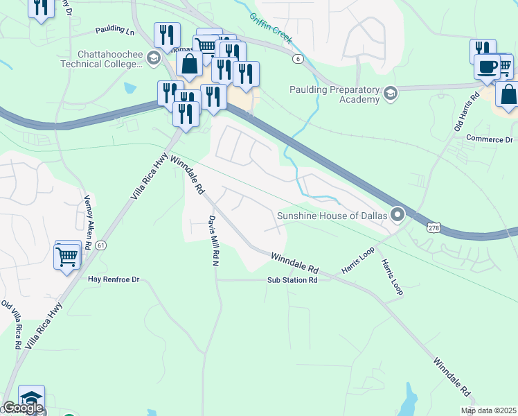 map of restaurants, bars, coffee shops, grocery stores, and more near 316 Silverwood Drive in Dallas