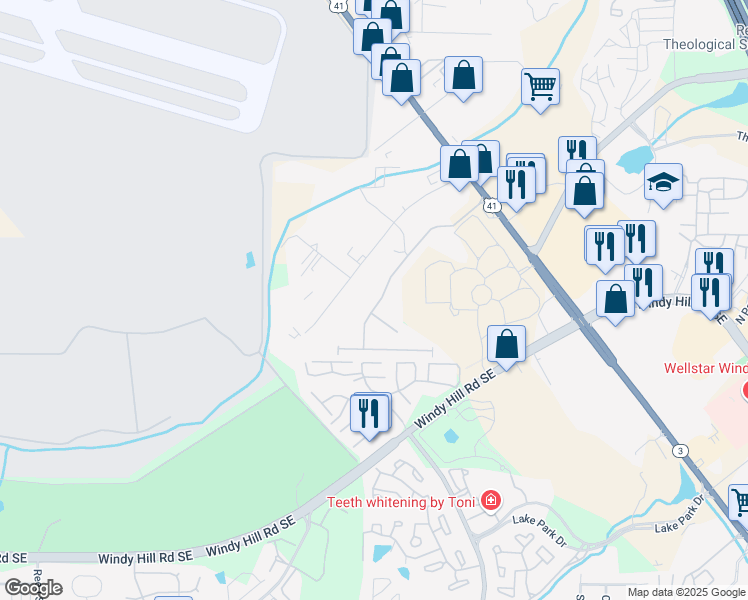 map of restaurants, bars, coffee shops, grocery stores, and more near 1818 Caswell Parkway in Marietta