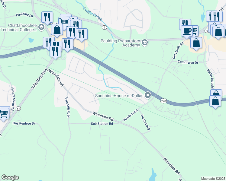 map of restaurants, bars, coffee shops, grocery stores, and more near 261 Silver Ridge Drive in Dallas