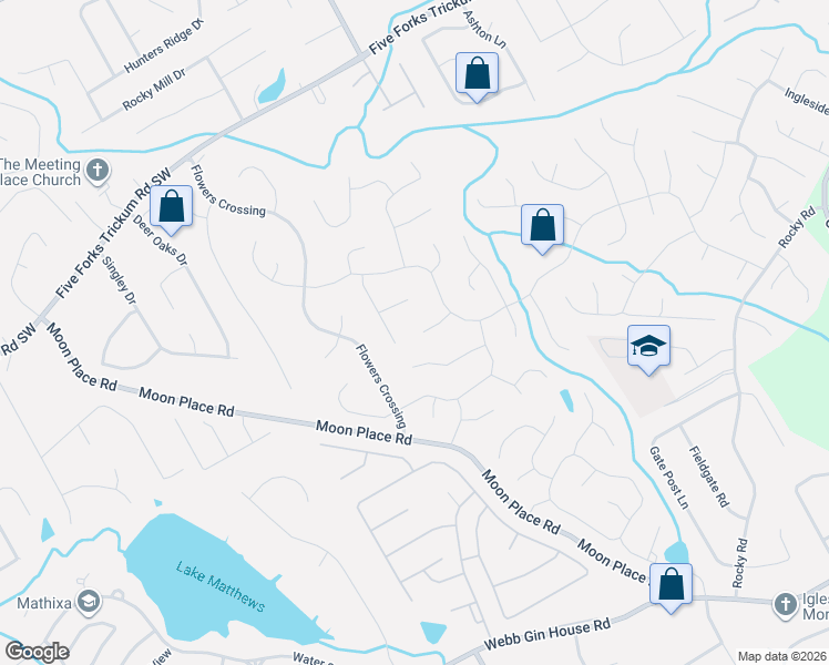 map of restaurants, bars, coffee shops, grocery stores, and more near 1985 Bethwick Court in Lawrenceville