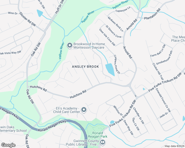 map of restaurants, bars, coffee shops, grocery stores, and more near 493 Ansley Brook Drive in Lawrenceville