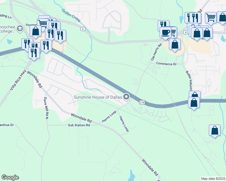 map of restaurants, bars, coffee shops, grocery stores, and more near 130 Silver Fox Trail in Dallas
