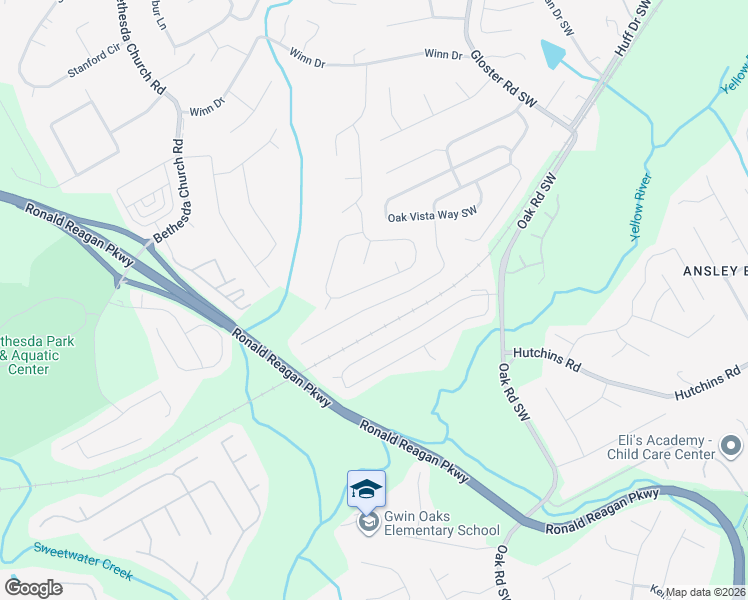 map of restaurants, bars, coffee shops, grocery stores, and more near 561 Oak Vista Court in Lawrenceville