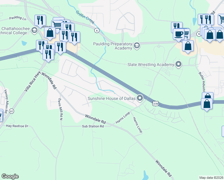 map of restaurants, bars, coffee shops, grocery stores, and more near 244 Silver Ridge Drive in Dallas