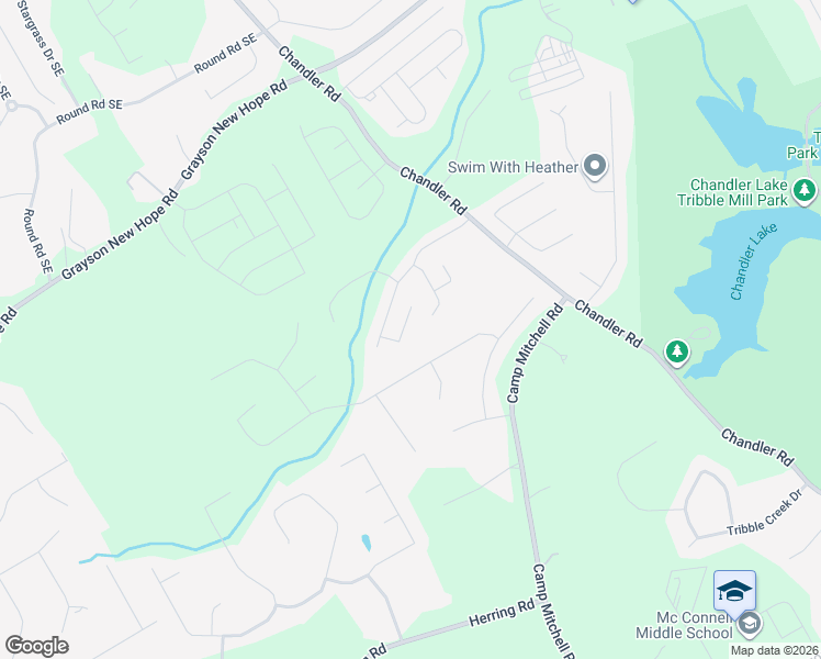 map of restaurants, bars, coffee shops, grocery stores, and more near 2039 Greenfern Court Southeast in Grayson