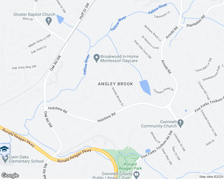 map of restaurants, bars, coffee shops, grocery stores, and more near 434 Ansley Brook Drive in Lawrenceville