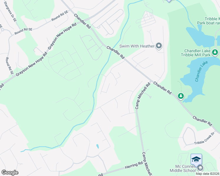 map of restaurants, bars, coffee shops, grocery stores, and more near 2052 Greenfern Court Southeast in Grayson