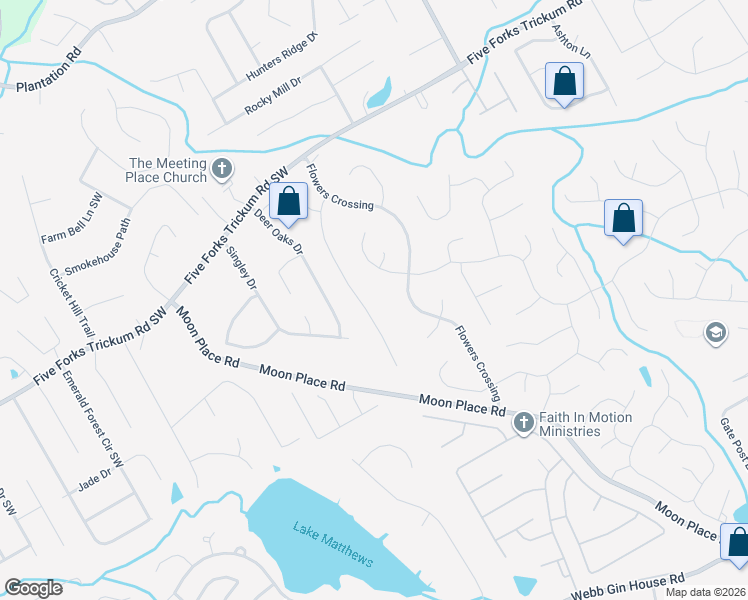 map of restaurants, bars, coffee shops, grocery stores, and more near 4026 Vicksburg Drive in Lawrenceville