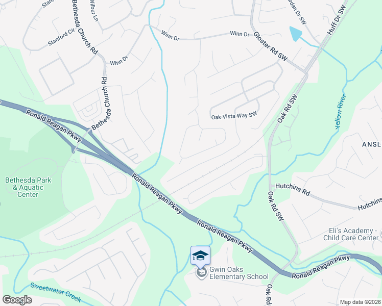map of restaurants, bars, coffee shops, grocery stores, and more near 595 Heathgate Drive Southwest in Lawrenceville