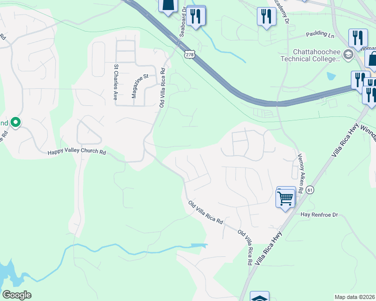 map of restaurants, bars, coffee shops, grocery stores, and more near 121 Andrews Court in Dallas