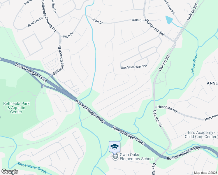 map of restaurants, bars, coffee shops, grocery stores, and more near 595 Heathgate Drive Southwest in Lawrenceville