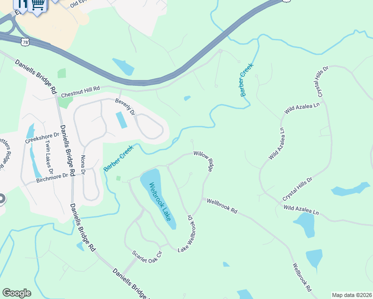 map of restaurants, bars, coffee shops, grocery stores, and more near 1011 Blue Beech Pointe in Athens