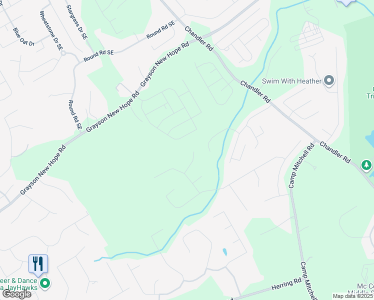 map of restaurants, bars, coffee shops, grocery stores, and more near 556 Wine Cluster Court in Grayson