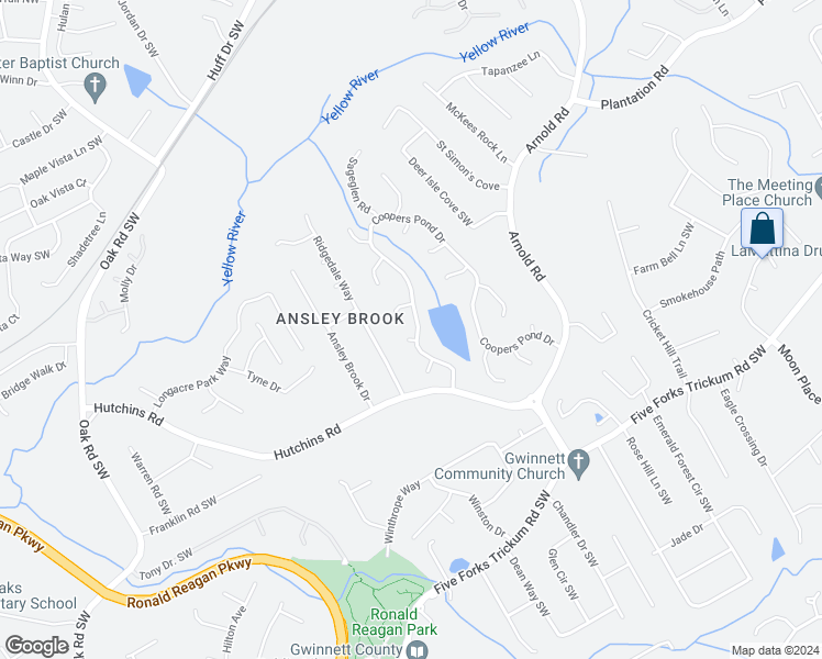map of restaurants, bars, coffee shops, grocery stores, and more near 2607 Audobon Circle in Lawrenceville