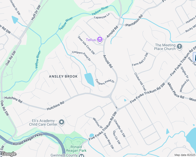 map of restaurants, bars, coffee shops, grocery stores, and more near 526 Coopers Pond Drive in Lawrenceville