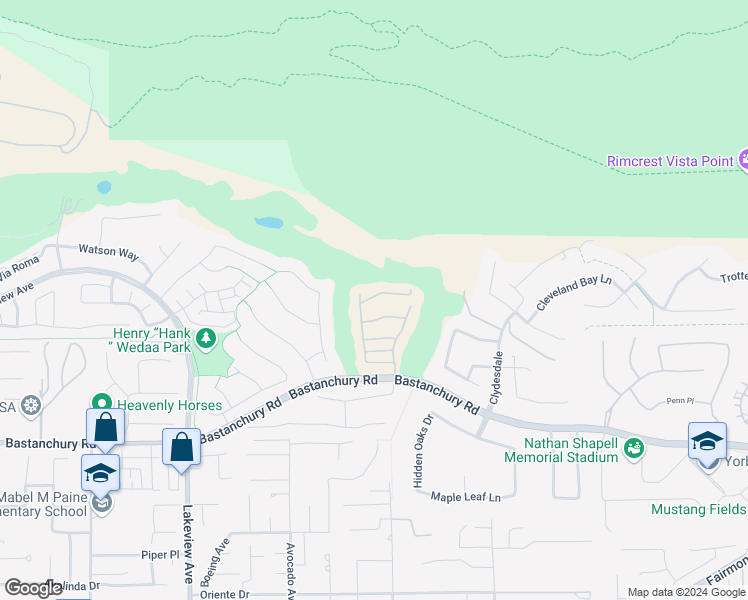 map of restaurants, bars, coffee shops, grocery stores, and more near 18944 Northern Dancer Lane in Yorba Linda
