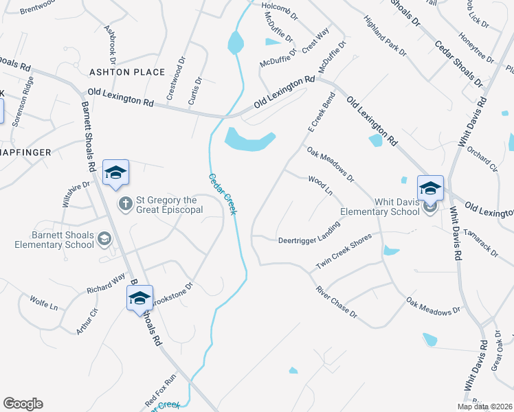 map of restaurants, bars, coffee shops, grocery stores, and more near 306 East Creek Bend in Athens