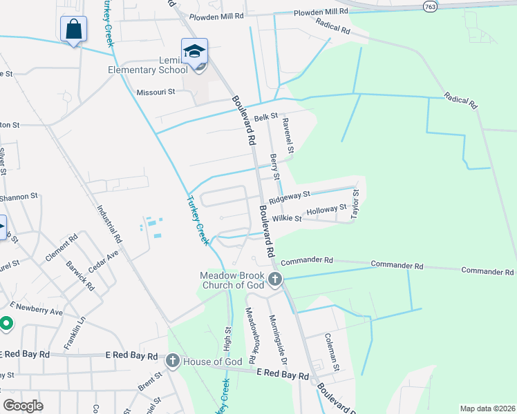 map of restaurants, bars, coffee shops, grocery stores, and more near 110 Rolling Creek Drive in Sumter