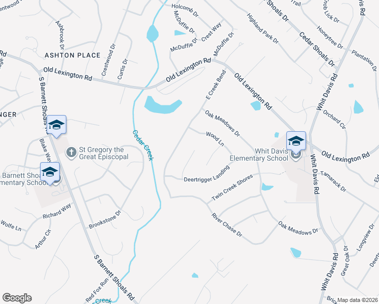 map of restaurants, bars, coffee shops, grocery stores, and more near 617 Breezy Hollow in Athens