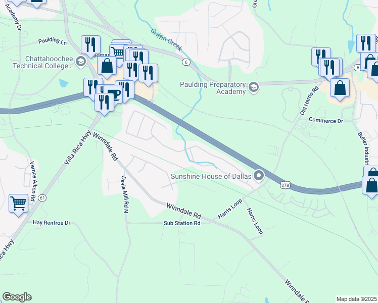 map of restaurants, bars, coffee shops, grocery stores, and more near 287 Silver Ridge Drive in Dallas