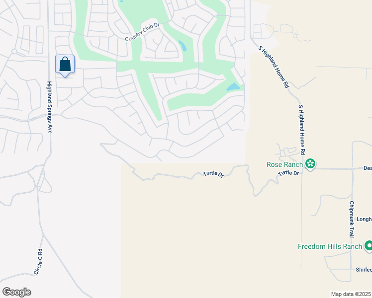 map of restaurants, bars, coffee shops, grocery stores, and more near 2214 Birdie Drive in Banning
