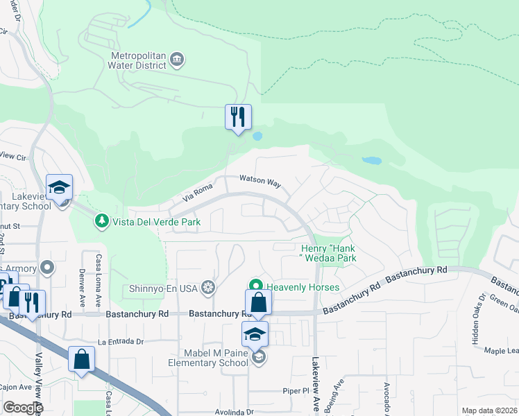 map of restaurants, bars, coffee shops, grocery stores, and more near 3929 Somerset Road in Yorba Linda