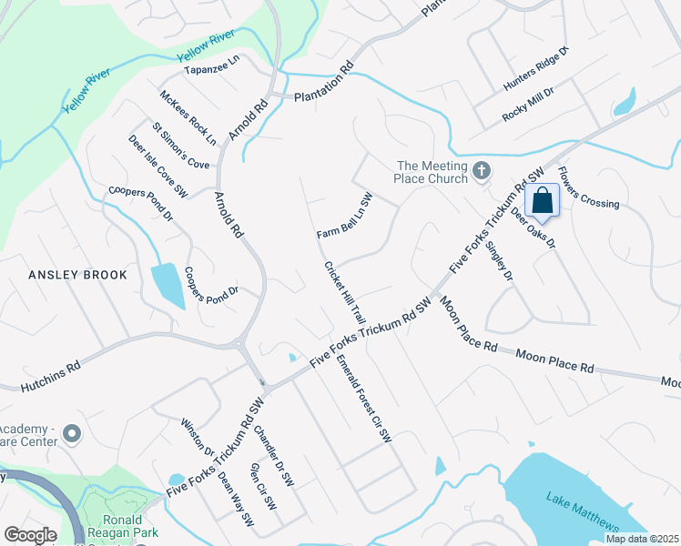 map of restaurants, bars, coffee shops, grocery stores, and more near 591 Cricket Hill Trail in Lawrenceville