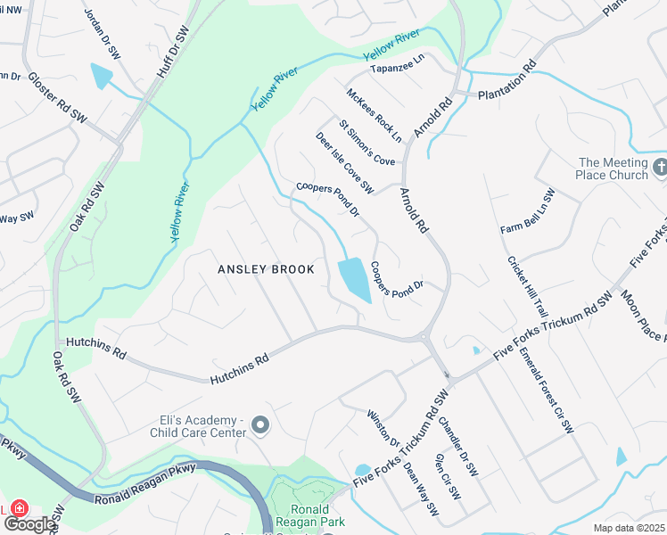 map of restaurants, bars, coffee shops, grocery stores, and more near 2607 Audobon Circle in Lawrenceville