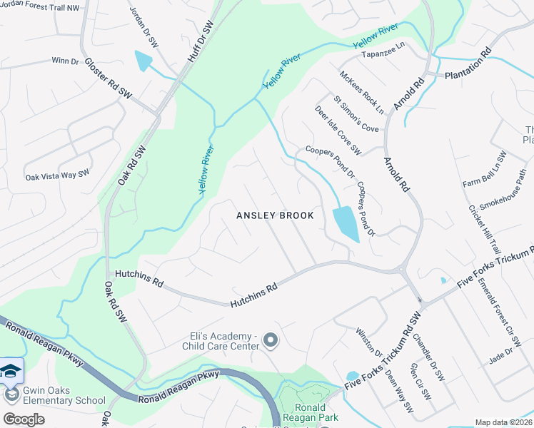map of restaurants, bars, coffee shops, grocery stores, and more near 2692 Ansley Brook Drive in Lawrenceville