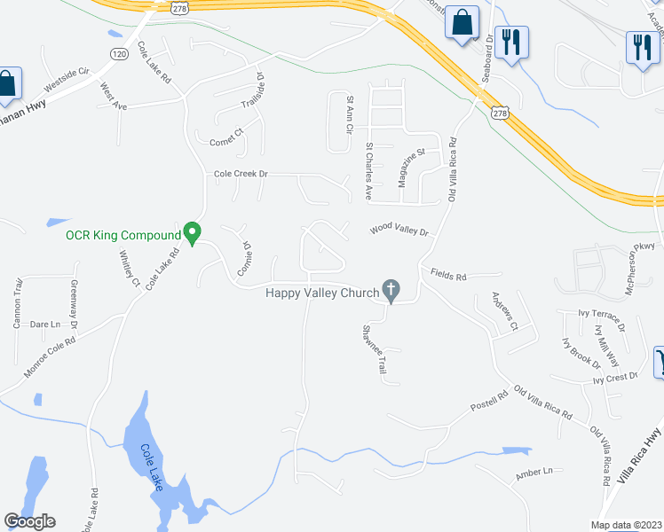 map of restaurants, bars, coffee shops, grocery stores, and more near 109 Remington Place Drive in Dallas