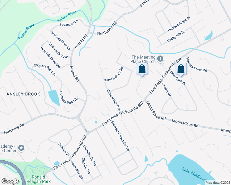 map of restaurants, bars, coffee shops, grocery stores, and more near 2382 Smokehouse Path in Lawrenceville